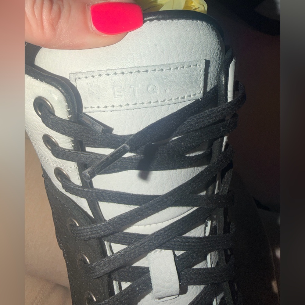 ETQ Amsterdam High 2 Leather Sneakers Black White - Picture 6 of 12